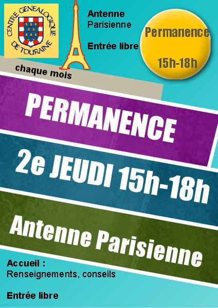 13 octobre 2022 - Permanence Antenne Parisienne au local ou à distance