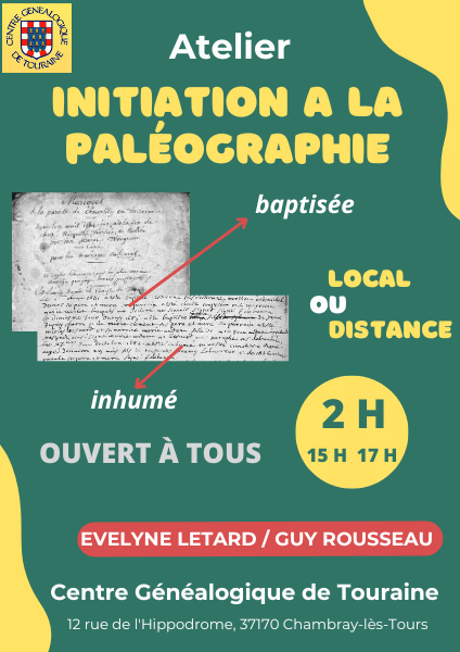 20 février 2025 - Initiation à la paléographie (au local et à distance)