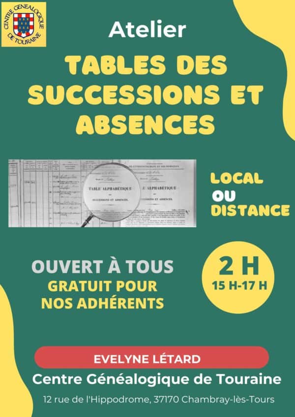 Atelier Tables de successions et absences