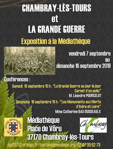 7 au 16 septembre 2018 Exposition "Chambray-lès-Tours et la Grande Guerre"
