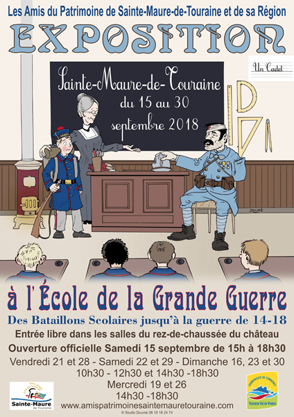 15 au 30 septembre 2018 Exposition Saint-Maure-de-Touraine "à L’École de la Grande Guerre"