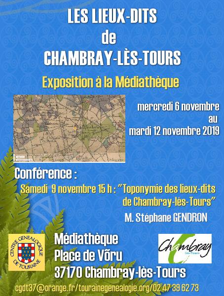 6 au 12 novembre 2019 Exposition "Les Lieux-dits de Chambray-lès-Tours"