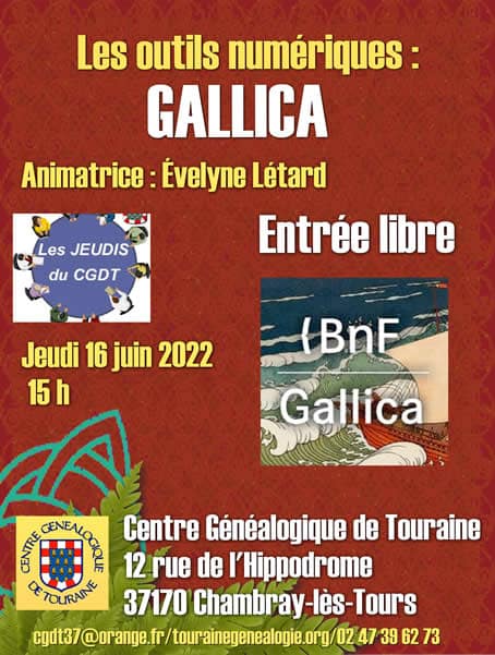 16 juin 2022 - Les jeudis du CGDT - Les outils numériques : Gallica (au local et à distance)