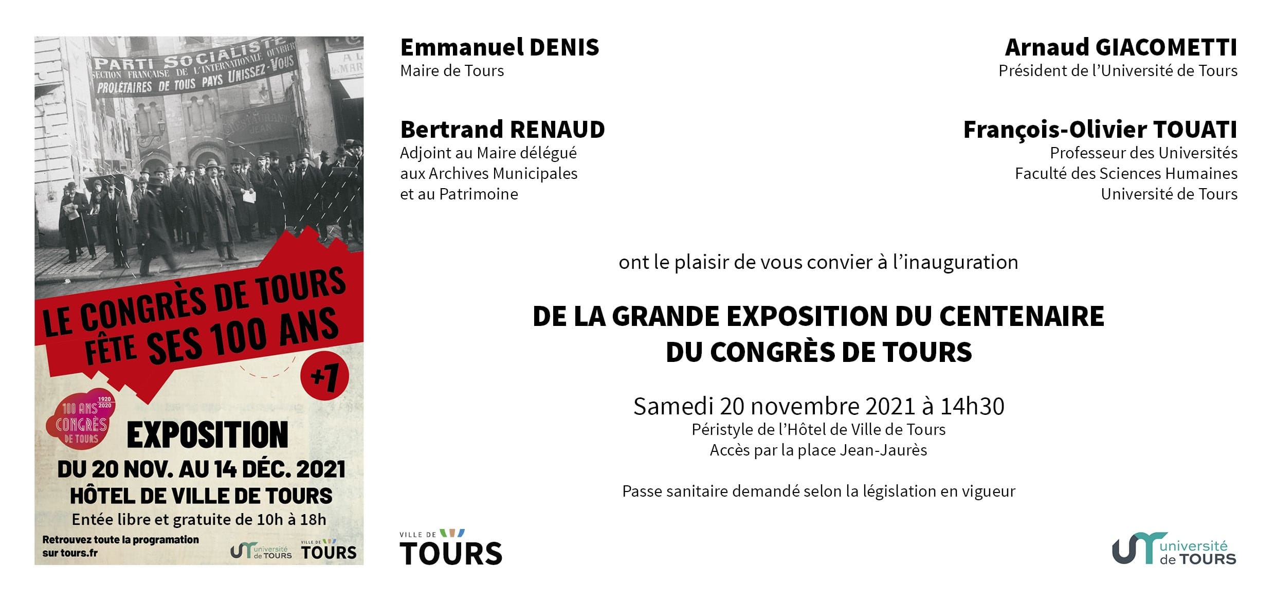 Le congrès de Tours fête ses 100 ans, exposition du 20 novembre au 14 décembre 2021