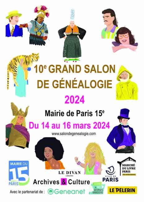 14, 15 et 16 mars 2024 - 10e Grand Salon de la Généalogie - Mairie du XVe