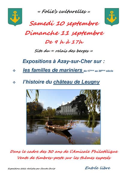 10 et 11 septembre 2022 expositions à Azay-sur-Cher