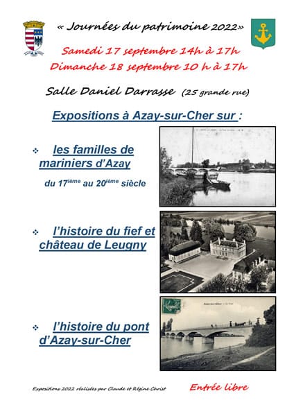 17 et 18 septembre 2022 Journées du patrimoine à Azay-sur-Cher