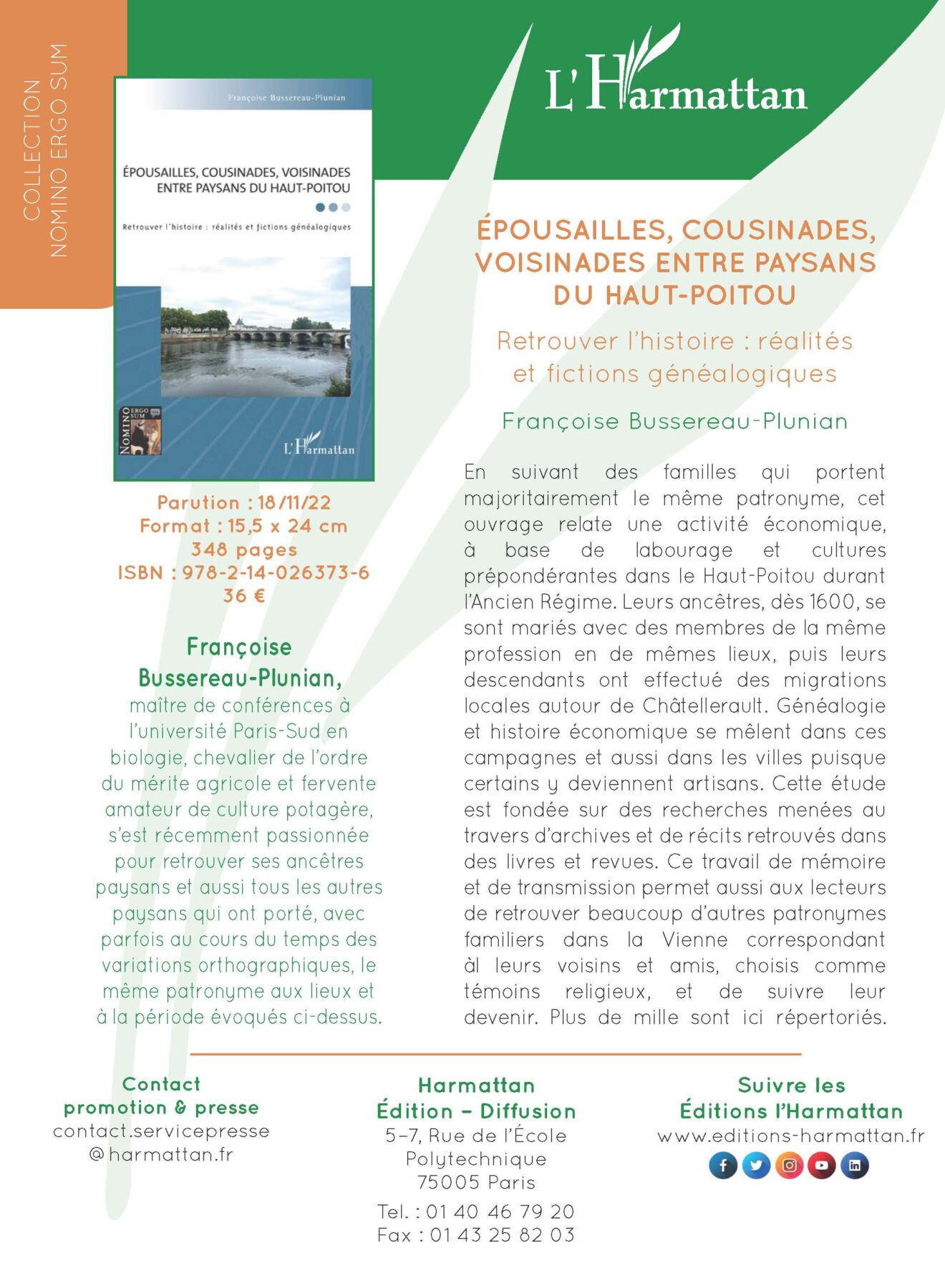 FDP - ÉPOUSAILLES, COUSINADES, VOISINADES ENTRE PAYSANS DU HAUT-POITOU