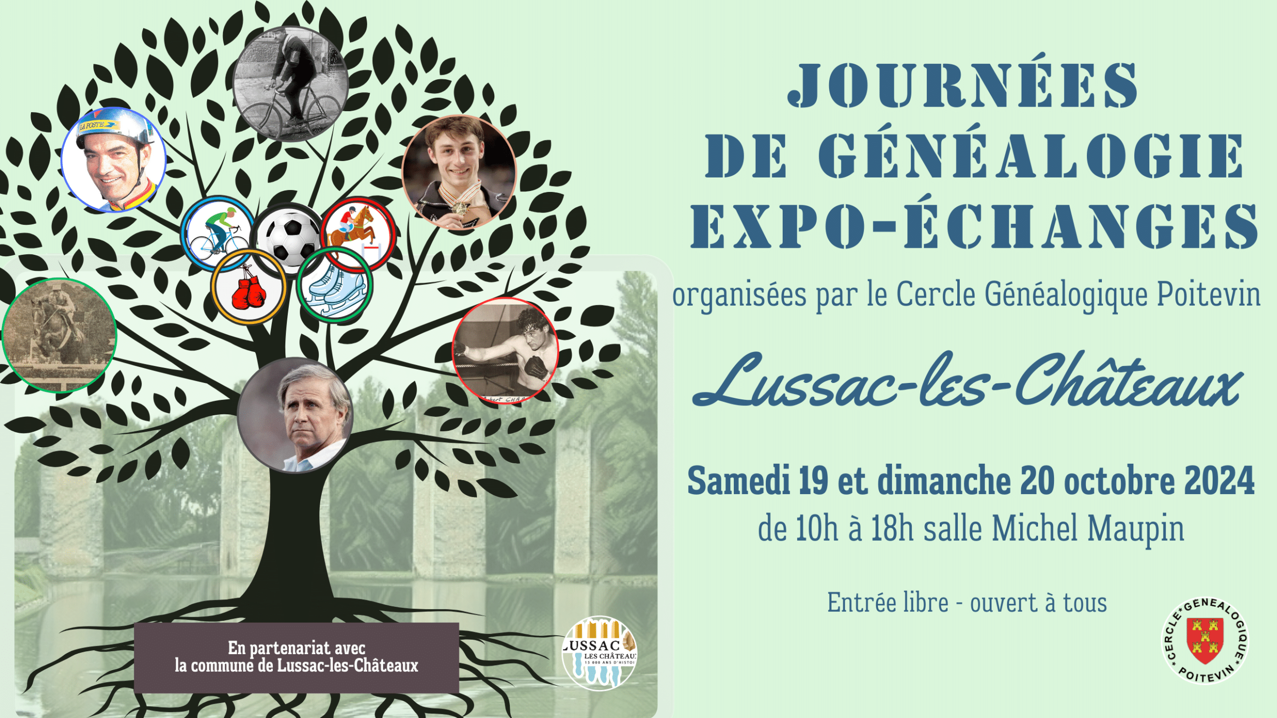 19 et 20 octobre 2024 Lussac-les-Châteaux - Journées de Généalogie