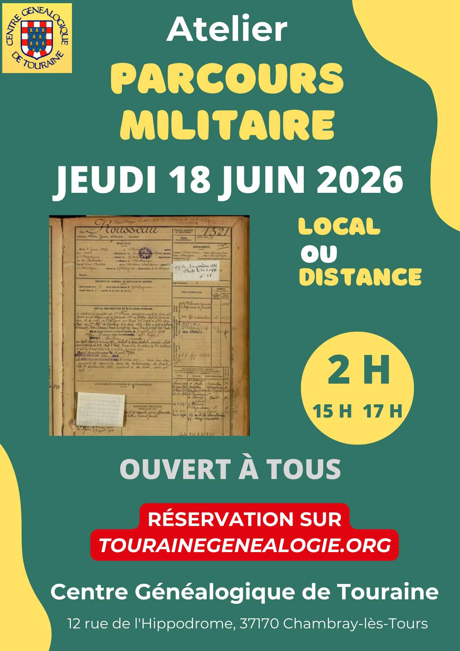 18 juin 2026 - Les jeudis du CGDT - "Le parcours militaire" au local ou à distance